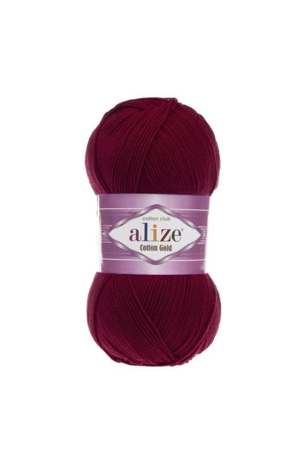 Clk Cotton Gold Alize 5 Li Yumak Cotton Gold 57 Bordo ( 5 Adet Yumak ) - Image 1