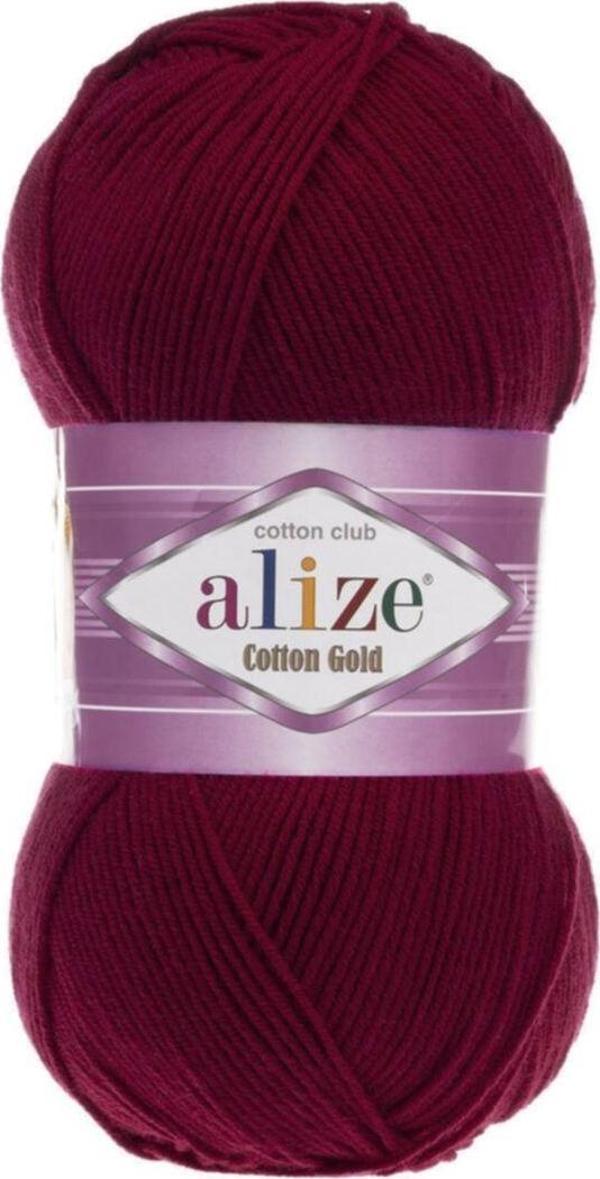 Clk Cotton Gold Alize 5 Li Yumak Cotton Gold 57 Bordo ( 5 Adet Yumak ) - Image 1