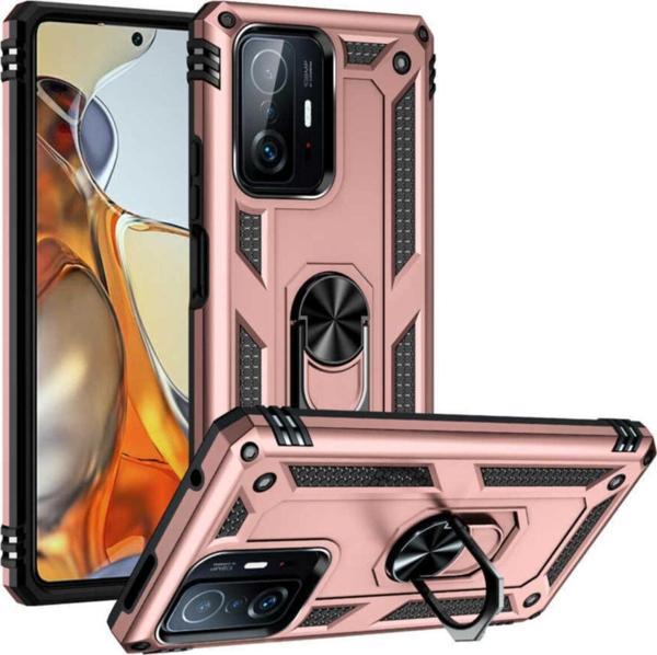 Coverzone Galaxy A13 Kılıf Shockproof Yüzük Tutuculu Vega Rosegold - Image 1