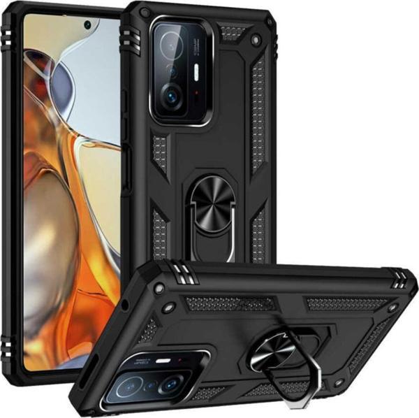 Coverzone Galaxy A13 Kılıf Shockproof Yüzük Tutuculu Vega Siyah - Image 1