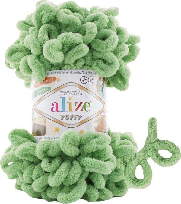 Alize Puffy 103 El Örgü Ipliği 1 Adet Elle Örülen Kalpli Yastık Bebek Battaniyesi Örgü Ipi 103 Kuşkonmaz - Image 1