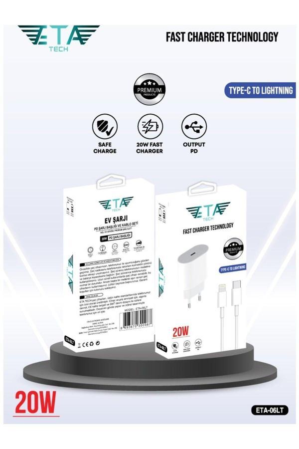 Eta Tech Apple İphone Tüm Serilerle Uyumlu Hızlı Şarj Aleti Adaptör Kablo Plus 6 7 8 X 11 12 13 14 Pro Max - Image 1