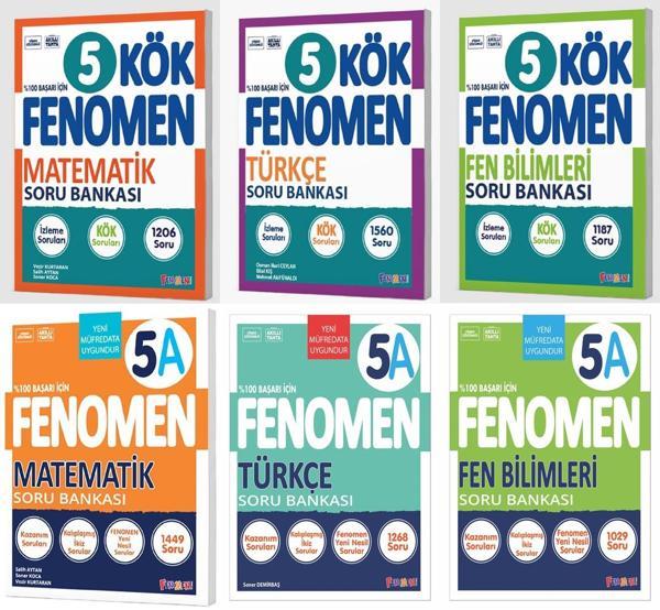 Fenomen Okul 2025 5. Sınıf Matematik + Türkçe + Fen Kök + A Soru Seti 6 Kitap Güncel Müfredat - Image 1