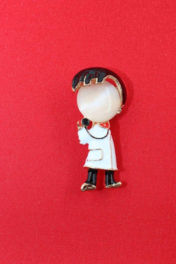 Erkek Doktor Broş. Yaka Iğnesi Broş. Doktor Broş. Erkek Broş. Taşlı Broş. Erkek Yaka Iğnesi Broş. - Image 1