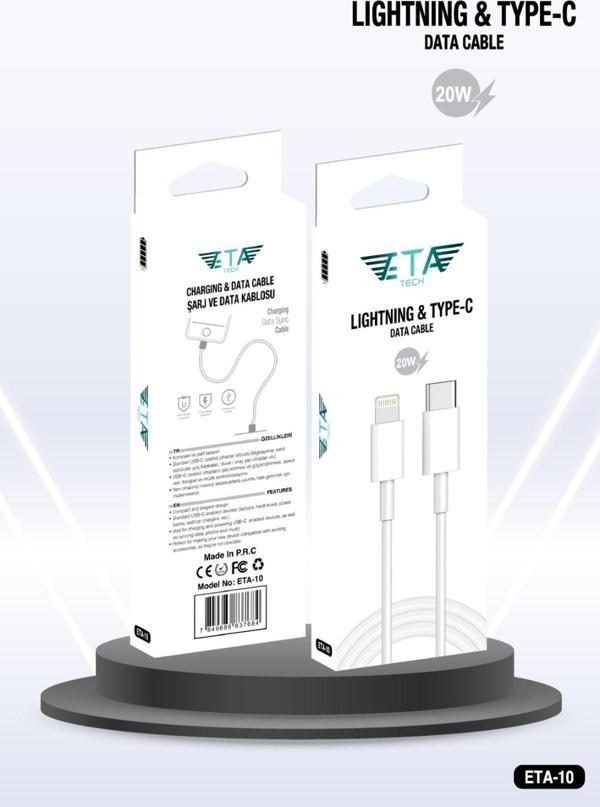Eta Tech Usb-C To Lightning (1 Metre) Hızlı Şarj/Data Kablosu - Image 1