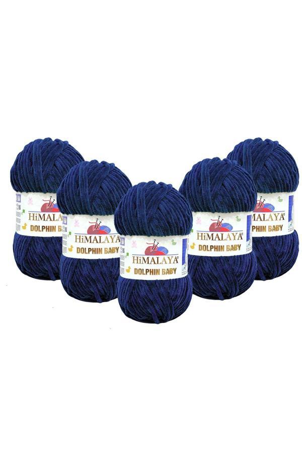 Himalaya Dolphin Baby Kadife Ip 5'Li Paket - 80321 Lacivert - 100 Gr. 120 Mt. - Image 1