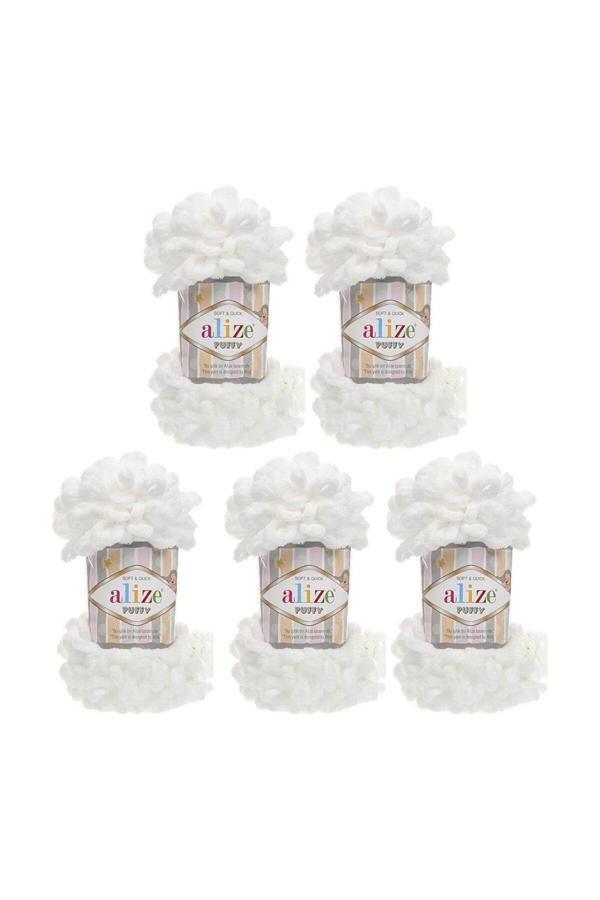 Alize Puffy 55 Beyaz El Örgü İpliği - Image 1