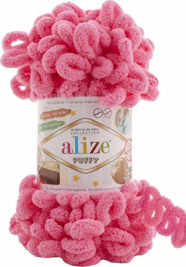 Alize Puffy El Örgü Ipi Canlı Pembe 377 - Image 1