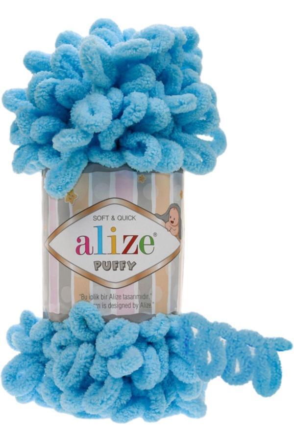 Alize Puffy El Örgü Ipi Ipliği Yünü Renk Kodu:287 Turkuaz - Image 1
