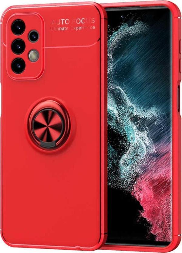 Coverzone Galaxy A23 Kılıf Yüzük Tutuculu Mıktanıslı,standlı Novel Silikon Kırmızı - Image 1