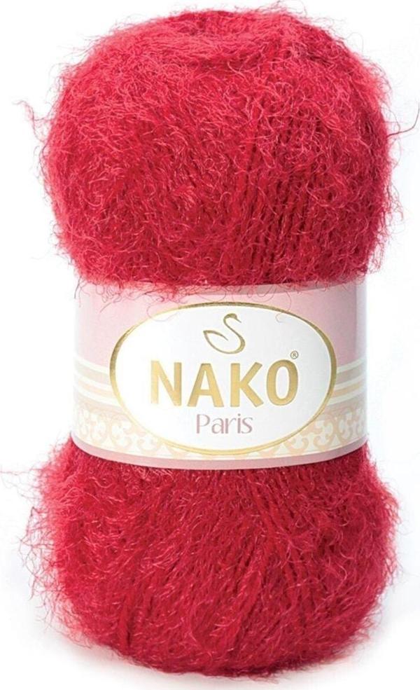 Nako Paris El Örgü Ipi 5 Adet 3641 Karmen Kırmızısı - Image 1