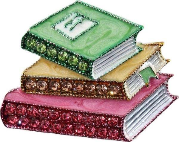 Kitap broş. Yaka iğnesi kitap broş. Kristal taşlı tasarım kitap broş. Kadın broş. Erkek broş. Broş - Image 1