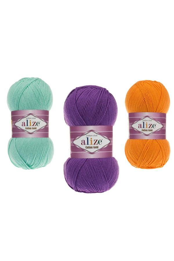 Alize Cotton Gold Amigurumi Ipi 100 Gr El Örgü Ipi Punch Ipi 5 Adet- Istediğiniz 5 Renk Gönderilir - Image 1