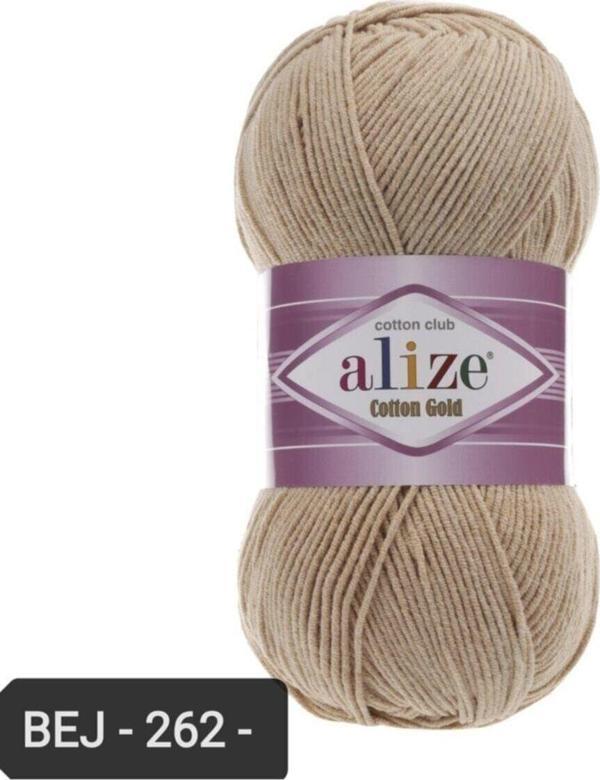 Alize Cotton Gold Amigurumi Ipi 100 Gr El Örgü Ipi Renk Kodu-Bej-262- Punch Ipi Pamuk+Akrilik - Image 1