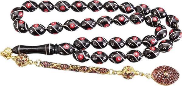 Leblebi Tesbih Diamond Gümüş Püsküllü Oltu Taşı Tesbih Lt1392 - Image 1