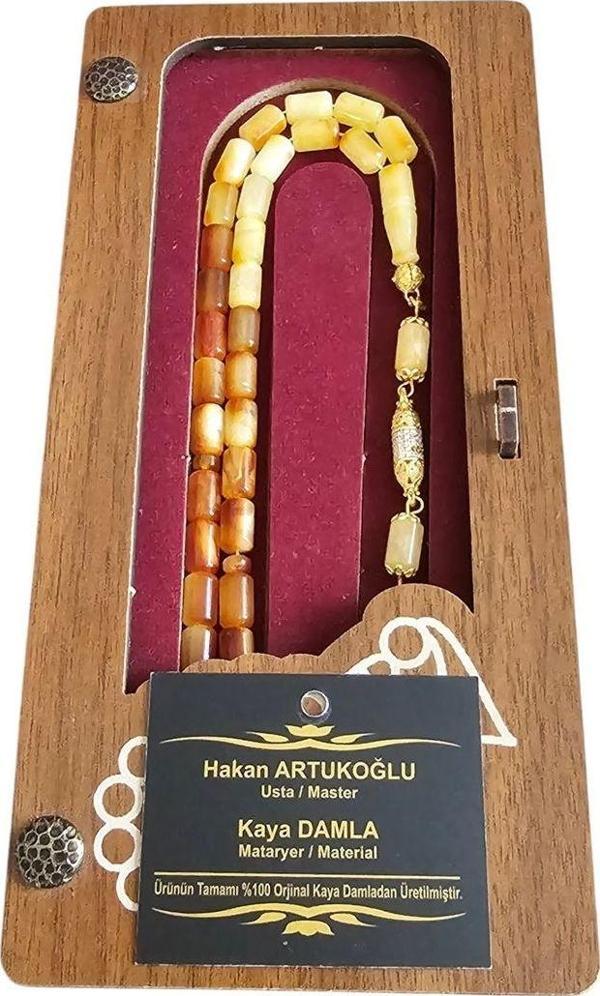 Leblebi Tesbih Hakan Artukoğlu Usta İşçilikli Diamond Gümüş Püsküllü Damla Kehribar Tesbih Lt1315 - Image 1