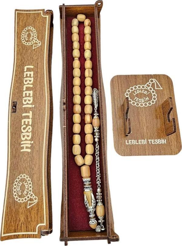 Leblebi Tesbih Kartal Pençeli Nakkaş İmameli Sıkma Kehribar Tesbih Lt1231 - Image 1