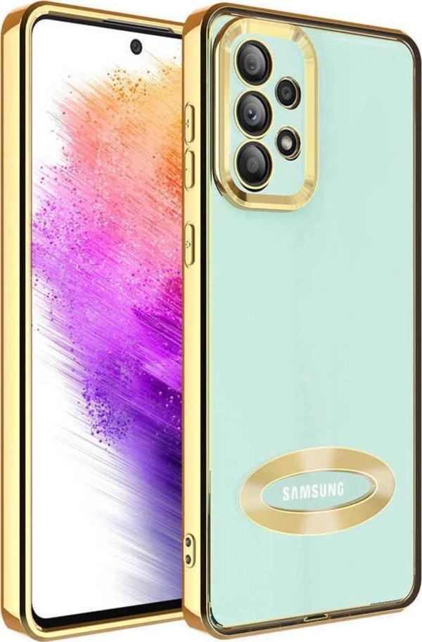 Coverzone Galaxy A32 4g Ile Uyumlu Kılıf Kamera Korumalı Logo Gösteren Colored Z-omega Gold - Image 1
