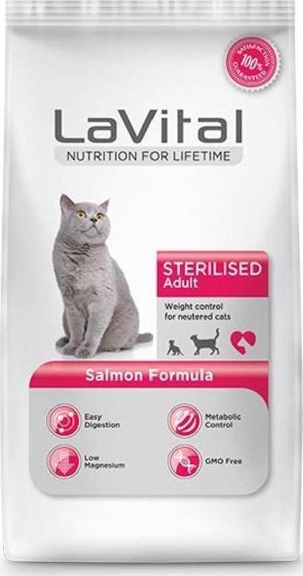 LaVital Sterilised Somonlu Kedi Maması - 12 Kg - Image 1