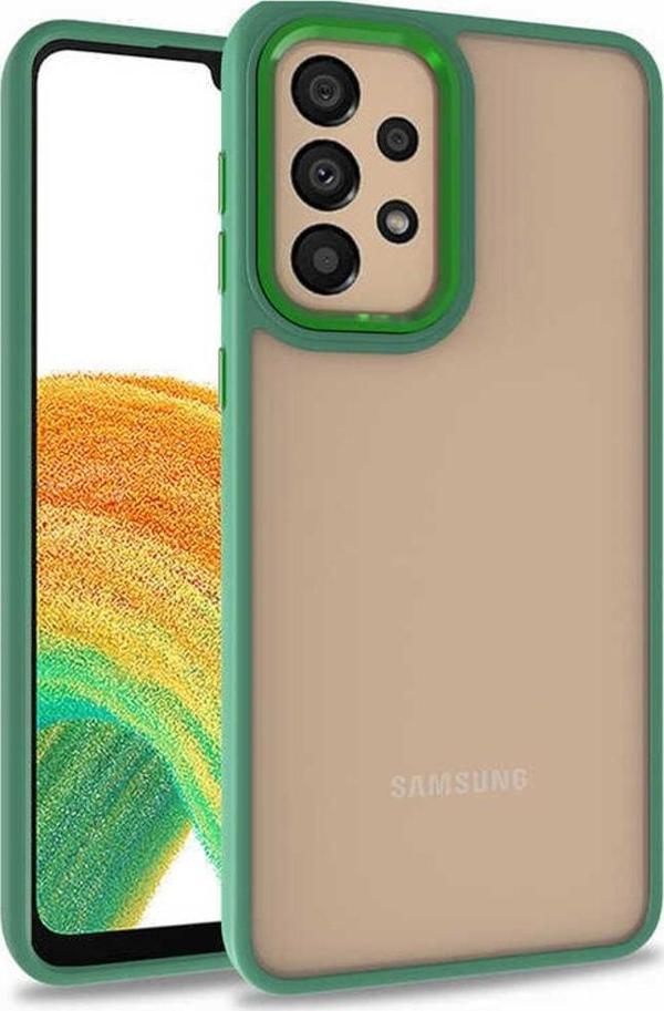 Coverzone Galaxy A32 4g Ile Uyumlu Kılıf Kontrast Renk Tasarımlı Cynosure Kapak Yeşil - Image 1