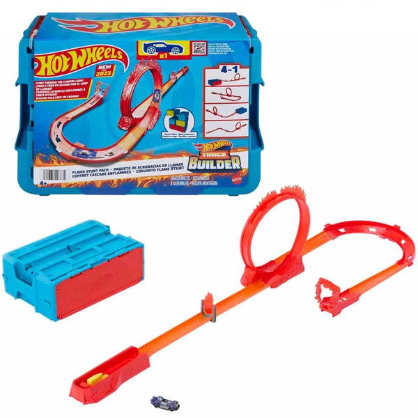 Hot Wheels Track Builder Alev Temalı Akrobasi Seti HMC04 - Image 1