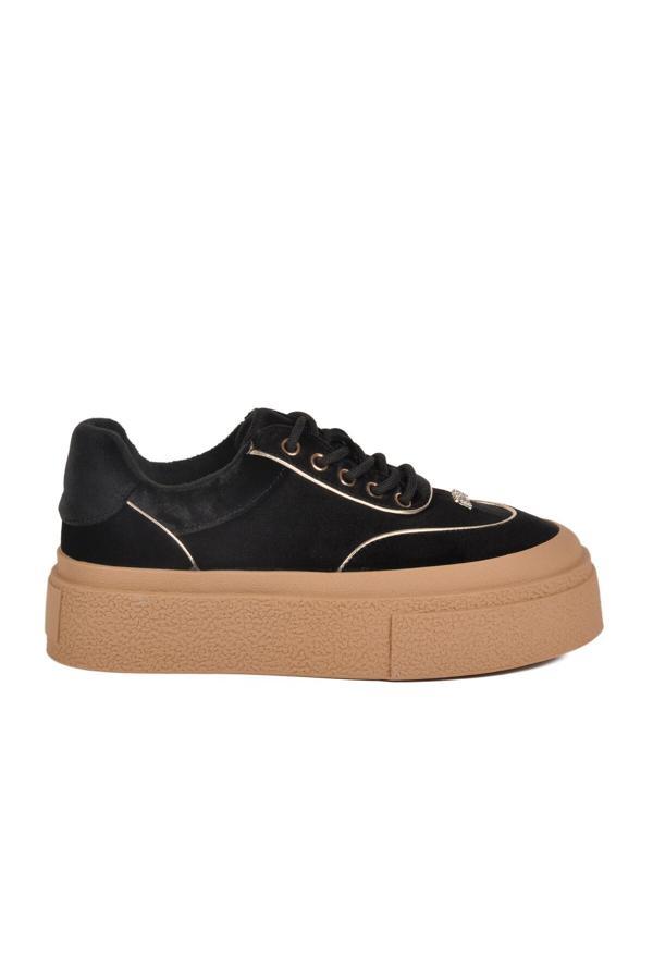 Siyah Yüksek Taban İçi Polarlı Kadın Sneaker 25K330 Z - Image 1