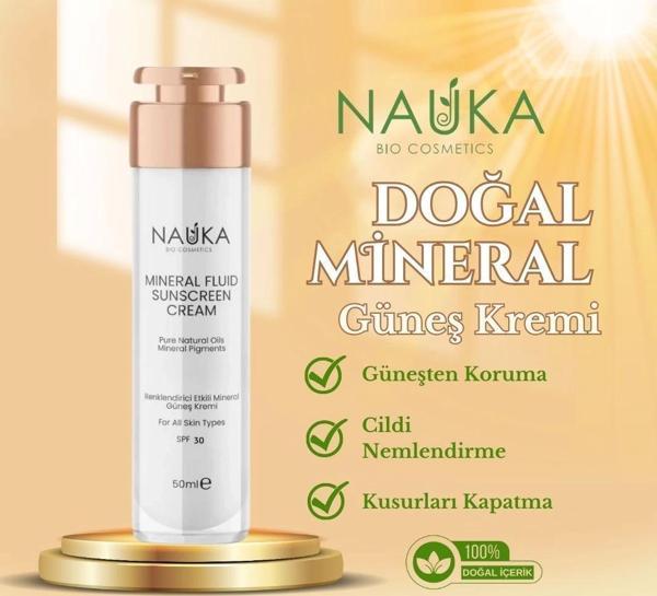 MINERAL FLUID SUNSCREEN CREAM MINERAL PIGMENTS / MİNERAL FİLTRELİ DOĞAL GÜNEŞ KREMİ (RENKLİ) - Image 1