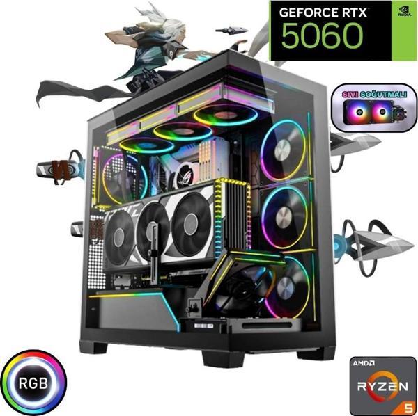 Ryzen 5 5600 32GB Ddr4 1tb SSD Rtx 5060  240MM Sıvı Soğutma Oyuncu Bilgisayarı - Image 1