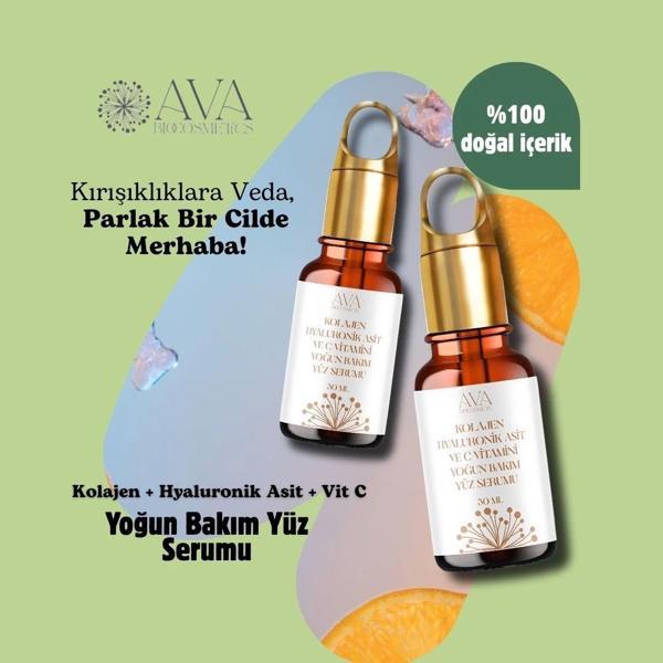 Kolajen Peptit+ Hyaluronik Asit + Vit C Yoğun Bakım Yüz Serumu - Image 1