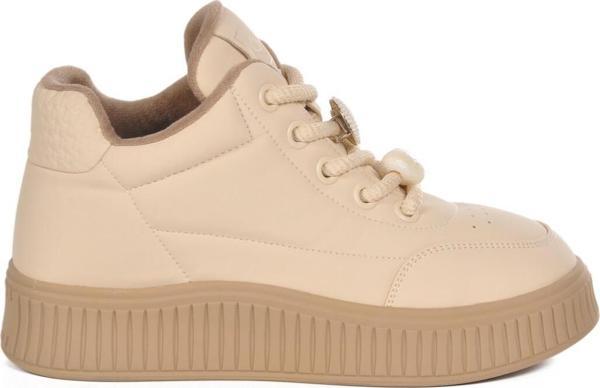 Bej İçi Polarlı Soğuğa Dayanıklı Kadın Sneaker 25K419-1 Z - Image 1
