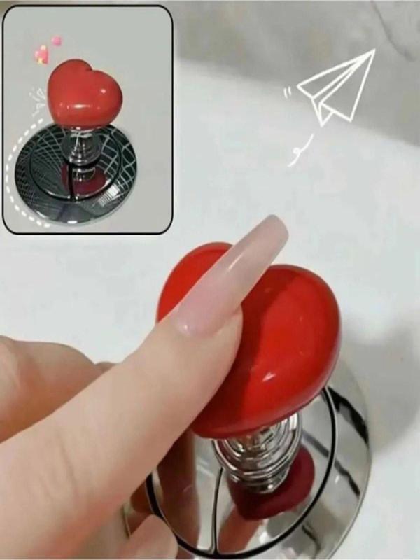 Büro Ev Keyfi için 2 Adet Kalp Tipi Klozet Basma Buton Klozet Sifon Kulbu - Image 1