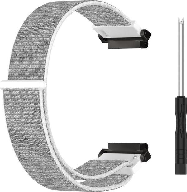 Coverzone Amazfit T-rex 2 Ile Uyumlu Kordon Hasır Örgülü Kaliteli Inpamally Yedek Saat Kayış Beyaz - Image 1