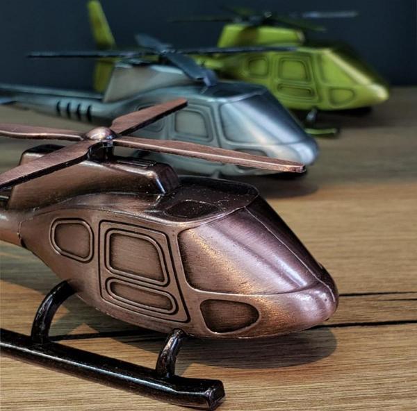 Büro Ev Ofis Hediyesi için Dekoratif Metal Yapım Helikopter Biblosu - Image 1