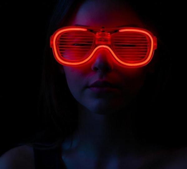 Büro Ev Ofis Parti Kostümü için 3MOD Neon Işıklı Kırmızı Gözlük - Image 1