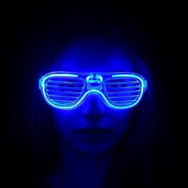 Büro Ev Ofis Parti Kostümü için 3MOD Neon Işıklı Mavi Gözlük - Image 1