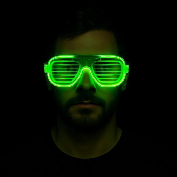 Büro Ev Ofis Parti Kostümü için 3MOD Neon Işıklı Yeşil Gözlük - Image 1