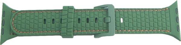 Coverzone Apple Watch 3 Uyumlu Delikli Vlahovic 38-40mm Dikişli Tokalı Kordon Koyu Yeşil - Image 1