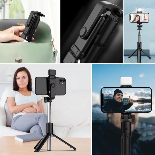 Büro Ev Ofis Telefonu için Kendinden LED Işık Kumandalı Uzar Masaüstü Selfie Çubuğu - Image 1