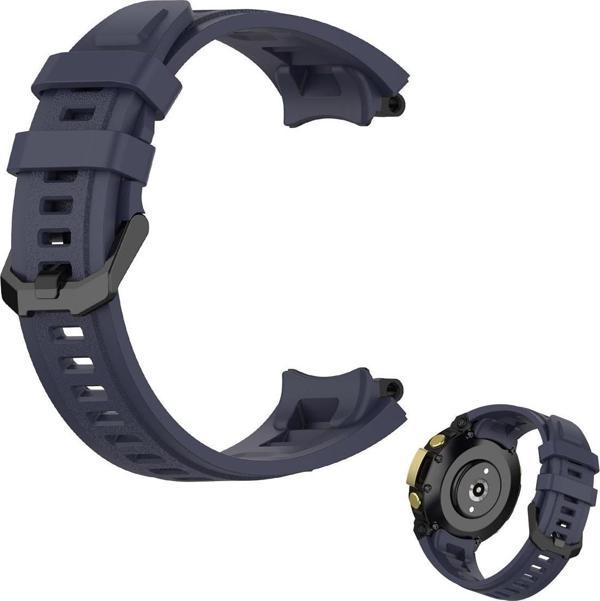 Coverzone Amazfit T-rex 2 Ile Uyumlu Solitude Spor Profesyonel Silikon Kordon Lacivert - Image 1