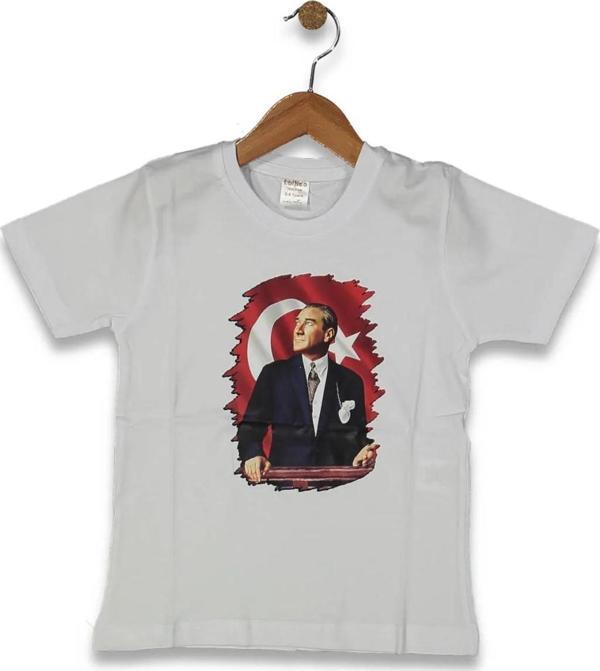 DİJİTAL ATATÜRK BASKILI TSHIRT BEYAZ - Image 1