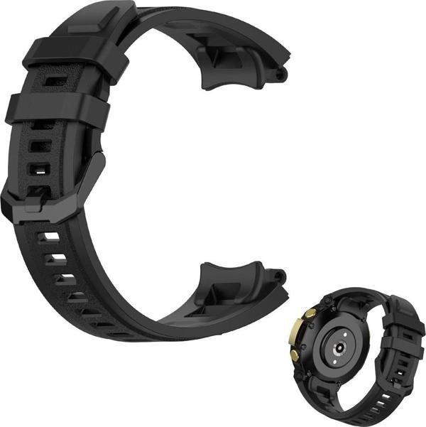 Coverzone Amazfit T-rex 2 Ile Uyumlu Solitude Spor Profesyonel Silikon Kordon Siyah - Image 1