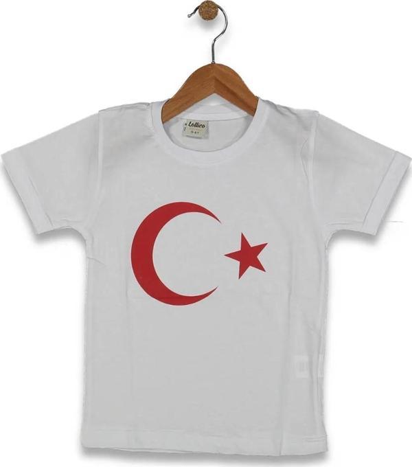 DİJİTAL AYYILDIZ BASKILI TSHIRT BEYAZ - Image 1
