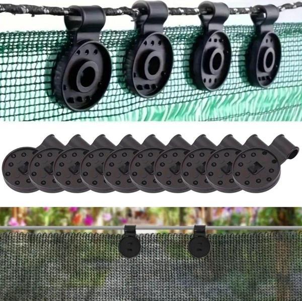 10 Adet Güneşlik Filesi Sabitleme Klipsleri, Gölgelik Bezi ve Brandalar İçin Dayanıklı Plastik Kelepçe Kancaları (2818) - Image 1