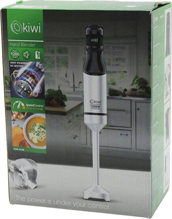 KİWİ KHB-4438 ÇUBUK EL BLENDER 1200W DEĞİŞKEN HIZ KONTROL DÜĞMESİ GÜÇLÜ DC MOTOR ÇELİK BIÇAK KROM KAPLAMA GÖVDE (2818) - Image 1