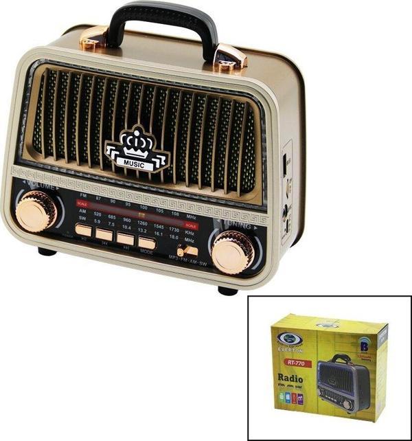 TYPC-E SARJLIBLUETOOTHİBRELİ FM RADYO MP3 USB - TF PLAYER4V OUT- AUX IN RT-770 (2818) - Image 1