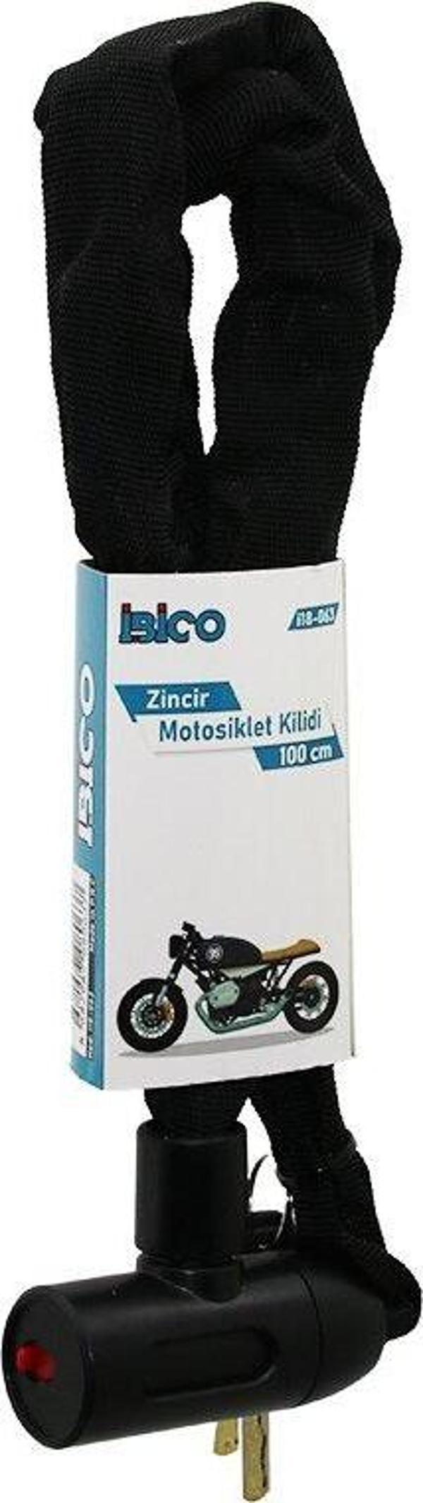 ZİNCİRLİ ANAHTARLI  MOTOR - BİSİKLET KİLİT BEZ KILIFLI AÇ-KAPA KİLİT KAPAK 100CM (2818) - Image 1