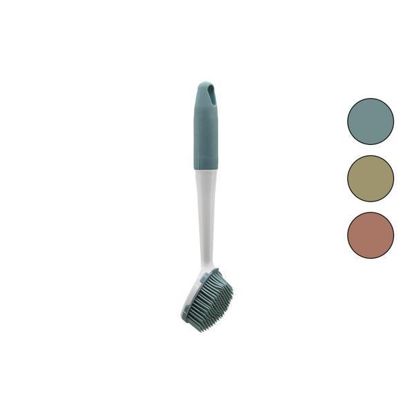 RENKLİ SİLİKON ÇOK AMAÇLI TEMİZLİK FIRÇASI PLASTİK SAPLI=SİLİKON KILIFLI 26.5CM (2818) - Image 1