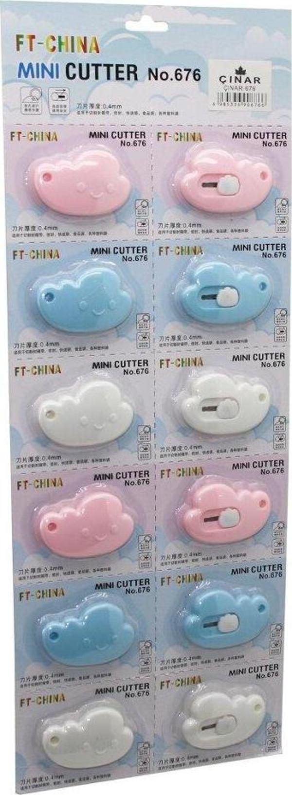 12 ADET MINI CUTTER MİNİ CEP - ÇANTA FALÇATA - MAKET BIÇAK (2818) - Image 1