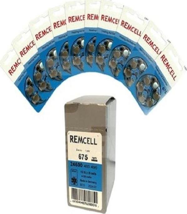 Remcell 675 Numara İşitme Cihaz Pili Kulaklık Pili 6'lı Blister-10 PAKET - Image 1