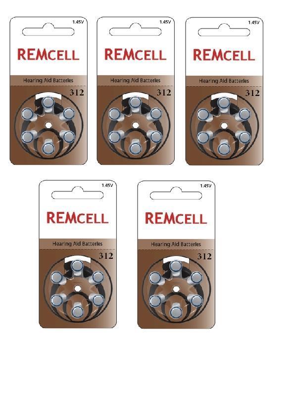 Remcell 312 Numara İşitme Cihaz Pili Kulaklık Pili 6'lı Blister-5 PAKET - Image 1